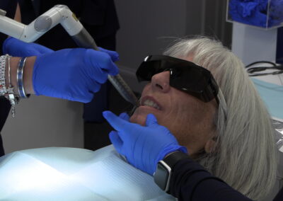 Patient interacting with Dr. Amoia